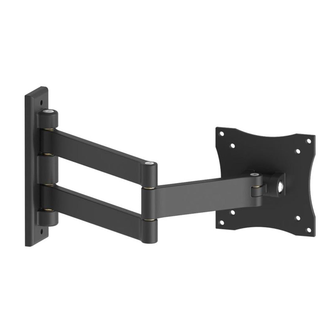 AME System horizontal monitor arm for extendable positioning, VESA compatible (75x75mm, 100x100mm), supports up to 15kg, black finish.